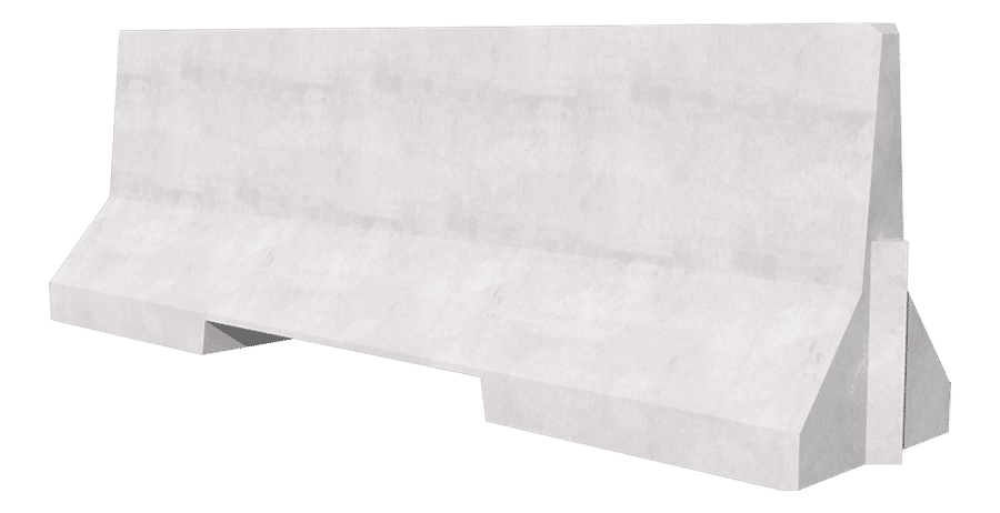 2.5m precast concrete jersey barrier render