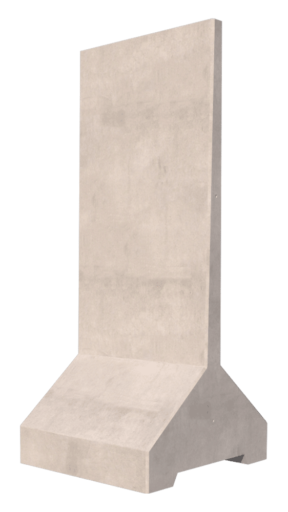 Render of a freestanding precast retaining wall